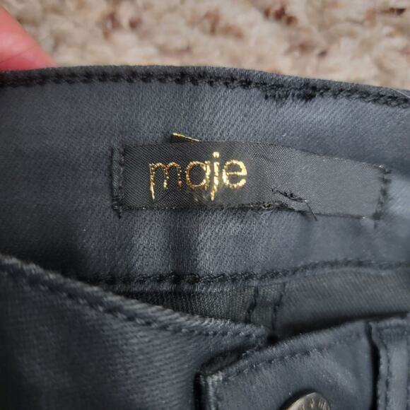 maje DARPO WAX PANELED SKINNY JEANS, SIZE 24US - Picture 4 of 10